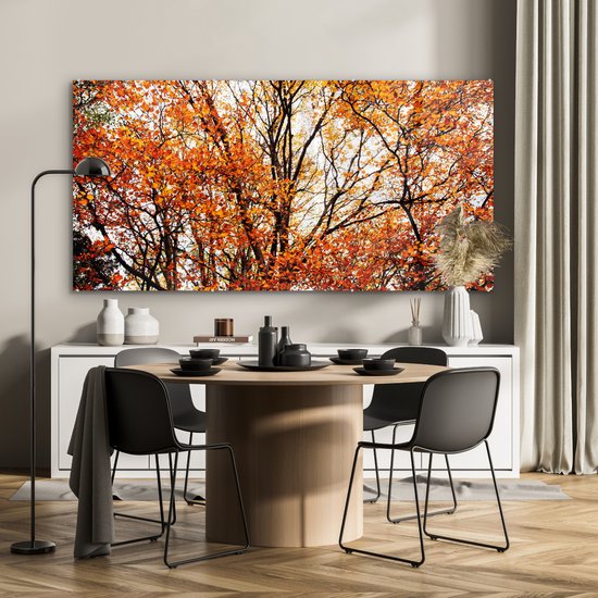 MuchoWow® Peinture sur Verre - Forêt - Automne - Saisons - 160x80 cm - Peintures sur Verre Acrylique - Photo sur Glas