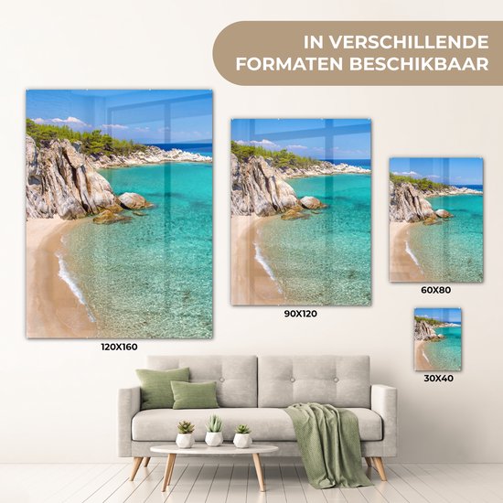 MuchoWow® Peinture sur verre 120x160 cm - Peinture sur verre acrylique - Mer - Plage - Été - Photo sur verre - Peintures