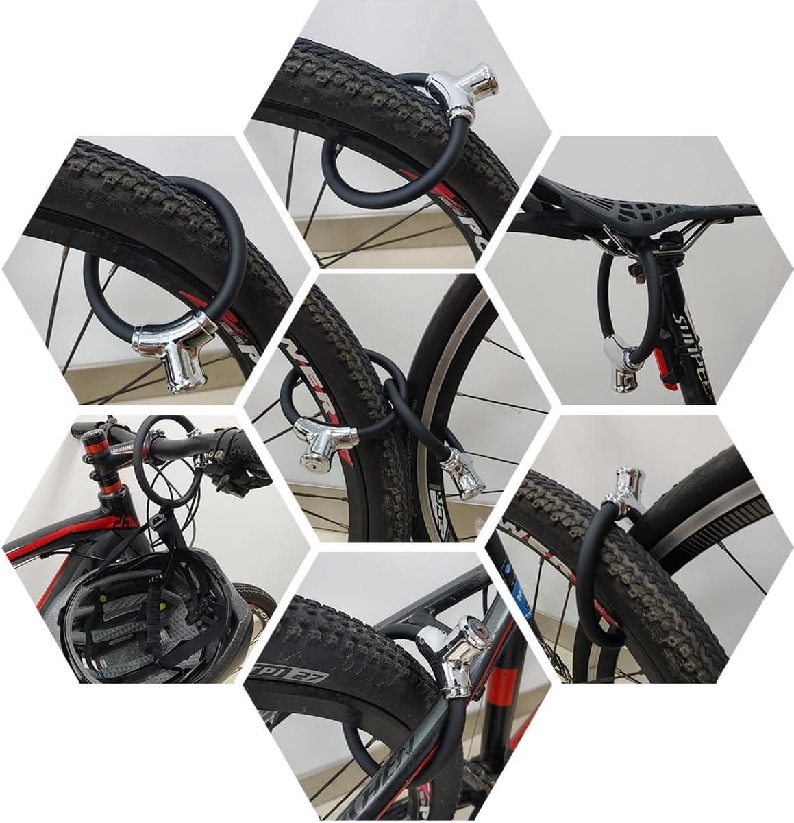 Combinatieslot fietsslot kabel, fietsslot kabelslot, fietsslot met combinatiecode, 4-cijferig beveiligd antidiefstal kabelslot, mountainbike, motorfiets, scooter, universeel, blauw