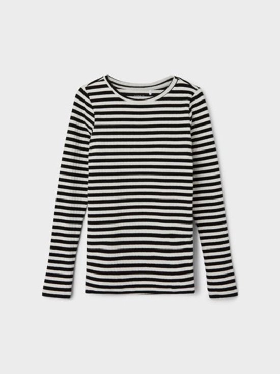 Name It T-shirt Nkfsuraja Xsl Ls Top Noos 13221091 Black Pattern Stripe Dames Maat - 116