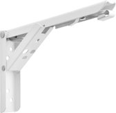 Velox Inklapbare Plankdrager - Opvouwbare Houder voor Wandplank - Tot 50 kg - 2 Stuks - RVS Metaal, Wit, 33,5 x 13 x 3 cm