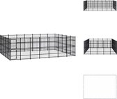 vidaXL Hondenkennel - Gepoedercoat Staal - 672 x 480 x 200 cm - Met Deur en Afsluitbaar Vergrendelingssysteem - Kennel