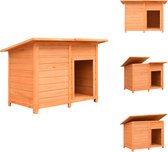vidaXL Hondenhok - Stevig houten frame - Weerbestendig dak - Eenvoudig te monteren - Bruin/Groen - 120 x 77 x 86 cm - Hok