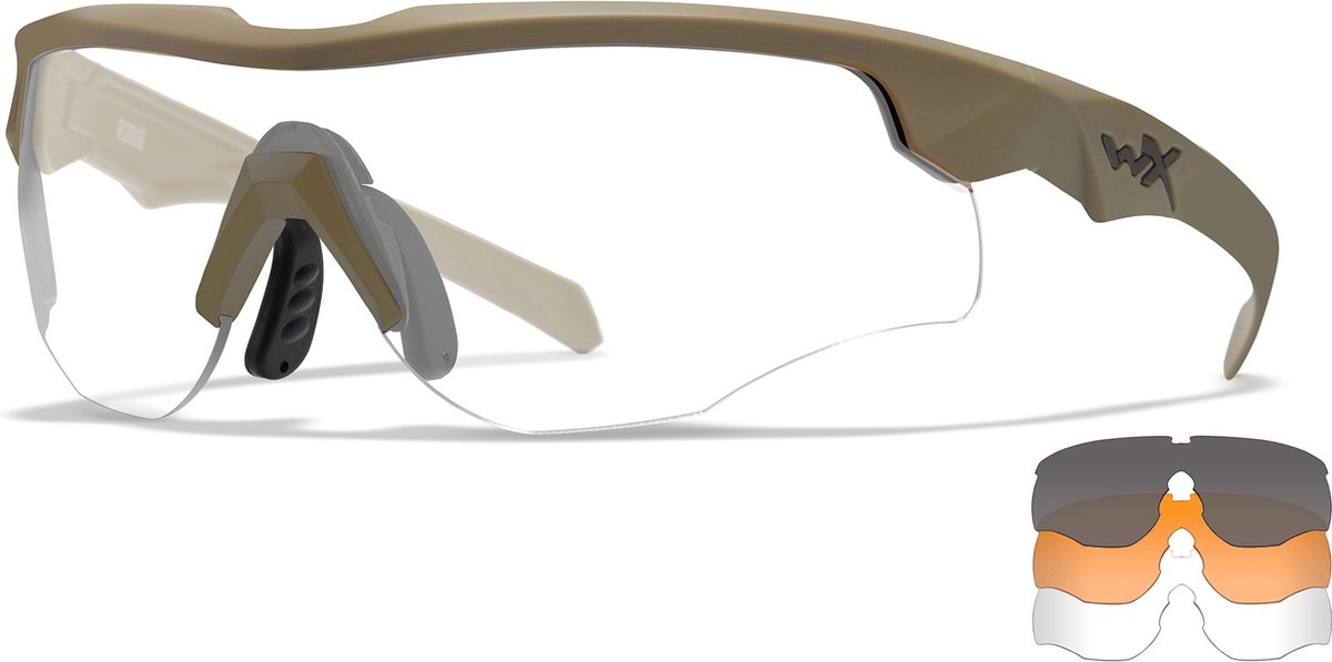 Wiley X ROGUE COMM veiligheidsbril voor de schietsport Tan frame