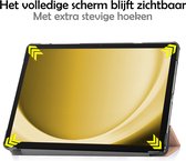 Hoes Geschikt voor Samsung Galaxy Tab A9 Plus Hoes Luxe Hoesje Book Case Met Screenprotector - Hoesje Geschikt voor Samsung Tab A9 Plus Hoes Cover - Rosé goud
