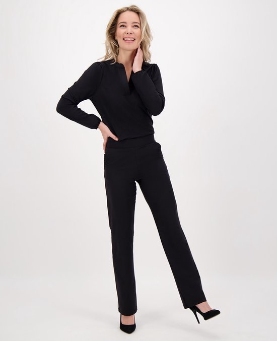 Top noir Je m'appelle - Femme - Tissu voyage - Taille XS - 6 tailles disponibles