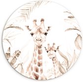 WallCircle - Wandcirkel giraf 90x90 cm - Muurcirkel babykamer dieren - Meisjeskamer decoratie - Jongenskamer accessoires - Slaapkamer kinderen - Giraffe ronde schilderijen kinderkamer - Muurdecoratie jongens kamer - Wanddecoratie baby