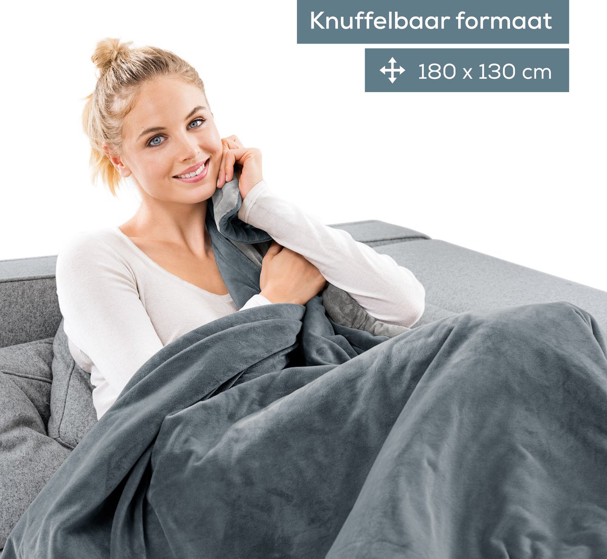 Beurer Warmtedeken 180x130 cm Cosy Grey 110W - afbeelding 2
