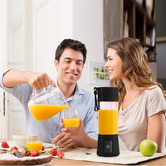 Livano Portable Blender - Shakebeker Met Mixer - Draadloze Blender - Elektrische Shakebeker - Blender To Go - Draagbare Blender - Zwart van Livano — afbeelding 5
