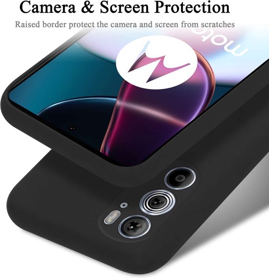 Étui Cadorabo pour Motorola EDGE+ en NOIR LIQUIDE - Housse de protection en silicone TPU flexible Case Cover