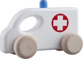 Houten witte ambulance - ziekenauto - 10.5x5x8cm - Handgemaakt - Uniek design - LUPO