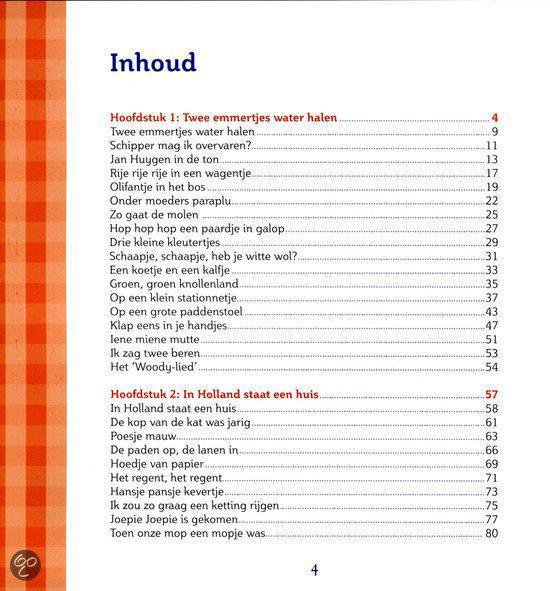 Inhoudsopgave van een boek met de titels van hoofdstukken en paginanummers.