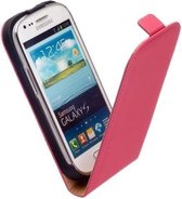 Lelycase Leder Flip case Telefoonhoesje Samsung Galaxy S Duos 2 S7582 Roze
