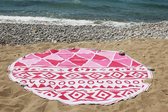 Mycha Ibiza – roundie - rond strandlaken – 100% katoen – cala aztec 1 – roze