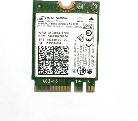 Intel 7265.NGWG.W netwerkkaart & -adapter | bol.com