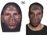 6x Bivakmuts gezichtstatoeage unisex zwart