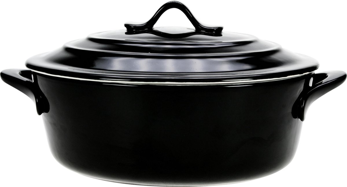 Cosy & Trendy Black Ovenschotel Met Deksel - Ovaal - 0L25 - 13 cm x 10 cm 5 cm