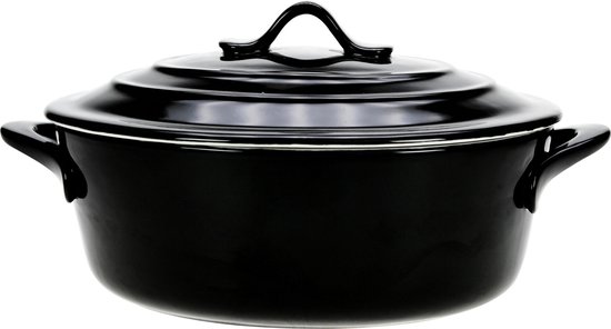 Foto: Cosy trendy black ovenschotel met deksel ovaal 0l25 13 cm x 10 cm 5 cm