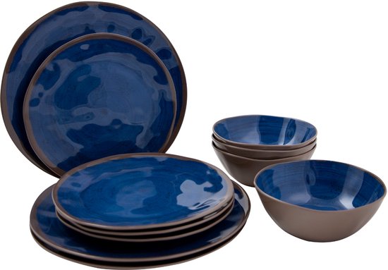 Bo-Camp - Servies - Halo - 12 Stuks - Blauw van Bo-Camp — afbeelding 3