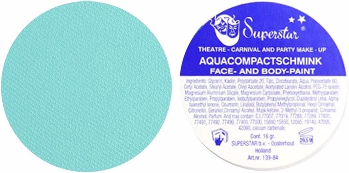 Superstar Schmink - Aqua Facepaint - Pastel Groen - 109 - 16 gram — afbeelding 2