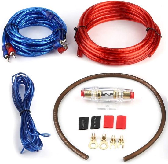 Autoversterker Kabelset – 1500W – 4,5m – 10 GA – Voor Subwoofer & Audio – Complete Aansluitset Met Zekering