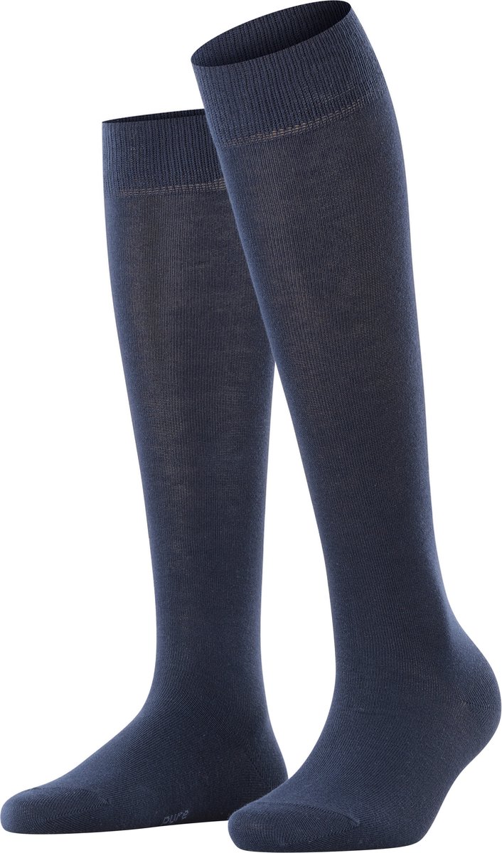 Esprit Basic Pure met comfort tailleband katoen kniekousen dames blauw - maat 35-38
