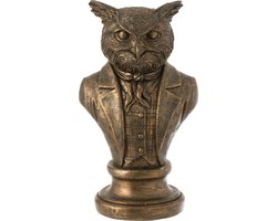 J-Line decoratie Buste Uil - polyresin - brons - small