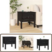 Table d'appoint vidaXL - 50 x 50 x 49 cm - Table d'appoint en pin noir - Table basse - Table de chevet