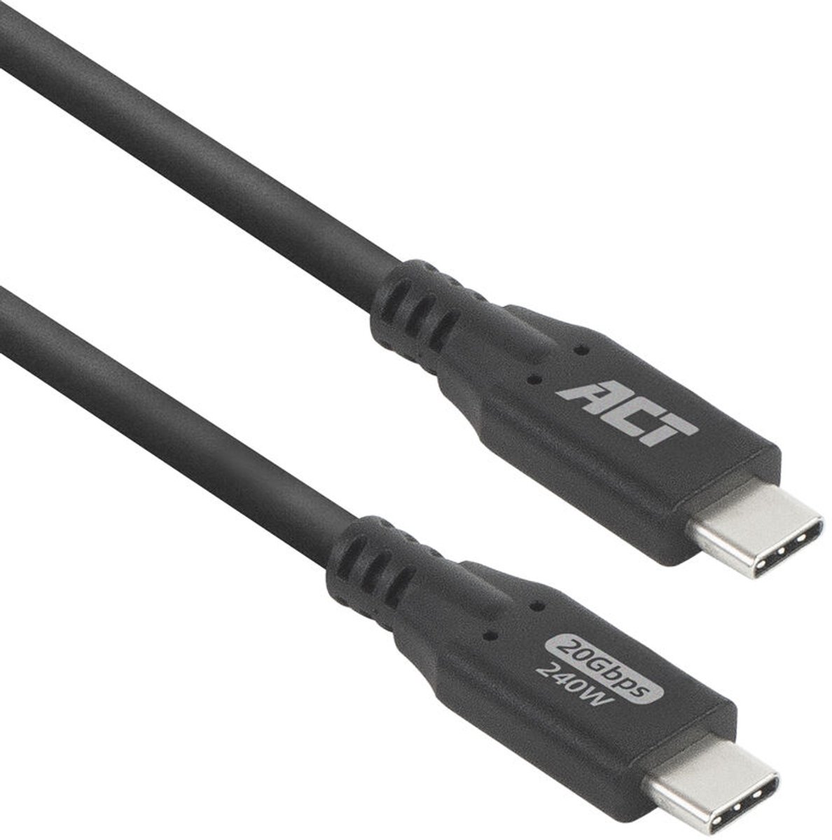 ACT AC7421 USB4® 20Gbps 240W USB Type-C® kabel | Zwart | 1 meter