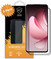 Lot de 2 Protecteurs d'écran pour Oppo Reno13 Pro – Écrans de veille MobyDefend avec Rebords noirs – Glas trempé – Plaques de verre compatibles avec : Oppo Reno13 Pro