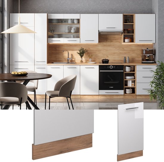 Façade Pour Lave-vaisselle R-Line Vicco – 45 Cm – Anthracite/blanc – Brillant