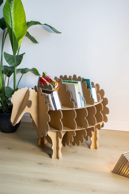 Kartonnen schaap boekenrek - Opbergruimte voor je boeken en spullen - Kartent van Merkloos — afbeelding 5