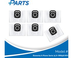 Rowenta X-Plorer Serie 75 S+ RR8587WH Stofzakken (6 Stuks, Plus.Parts® alternatief voor ZR200540)