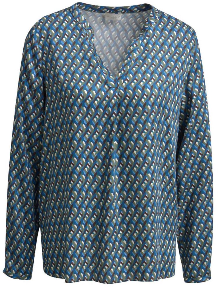 Milano Italy - blauwe blouse motief - maat 36