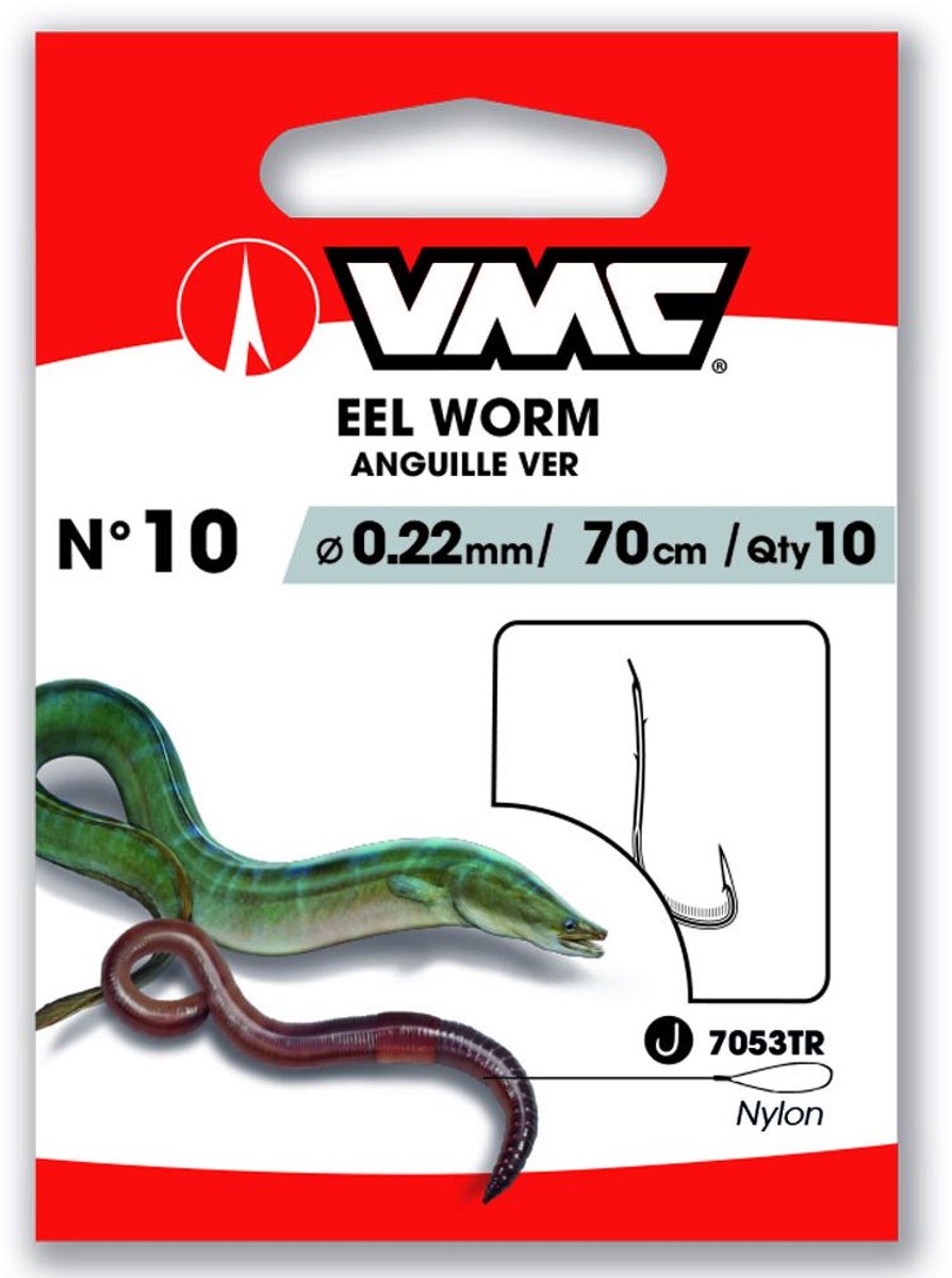 VMC Paling Worm 7053TR Gemonteerde Onderlijnen H4 0.35mm 70cm