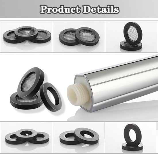 TANCUDER 40 Stks Douchekop Pakking Afdichting O Ring Slangpakking Filter Netto Douchekop Rubber Washer met RVS Netto Slang voor 1/2 Inch Doucheslang Hoofden en Waterkraan