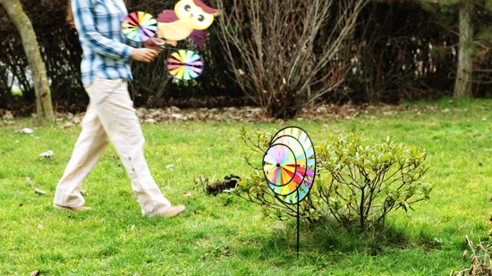 4x windmolen dier - fiets - windspel - tuinsteker - tuin - kinderen - decoratie
