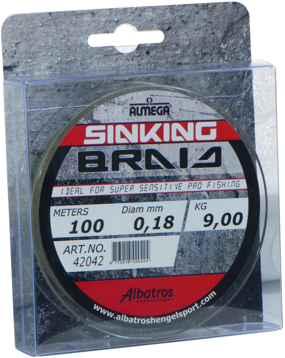 Albatros Sinking Braid - Gevlochten Vislijn - 0.18 mm - 9.0 kg - 100 m