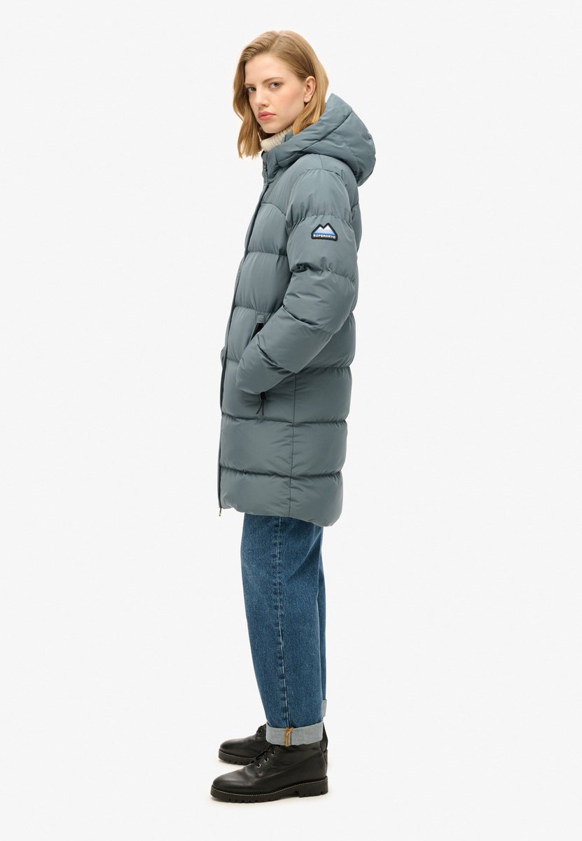 Superdry HOODED SPORTS PUFFER MID JKT Dames Jas Blauw