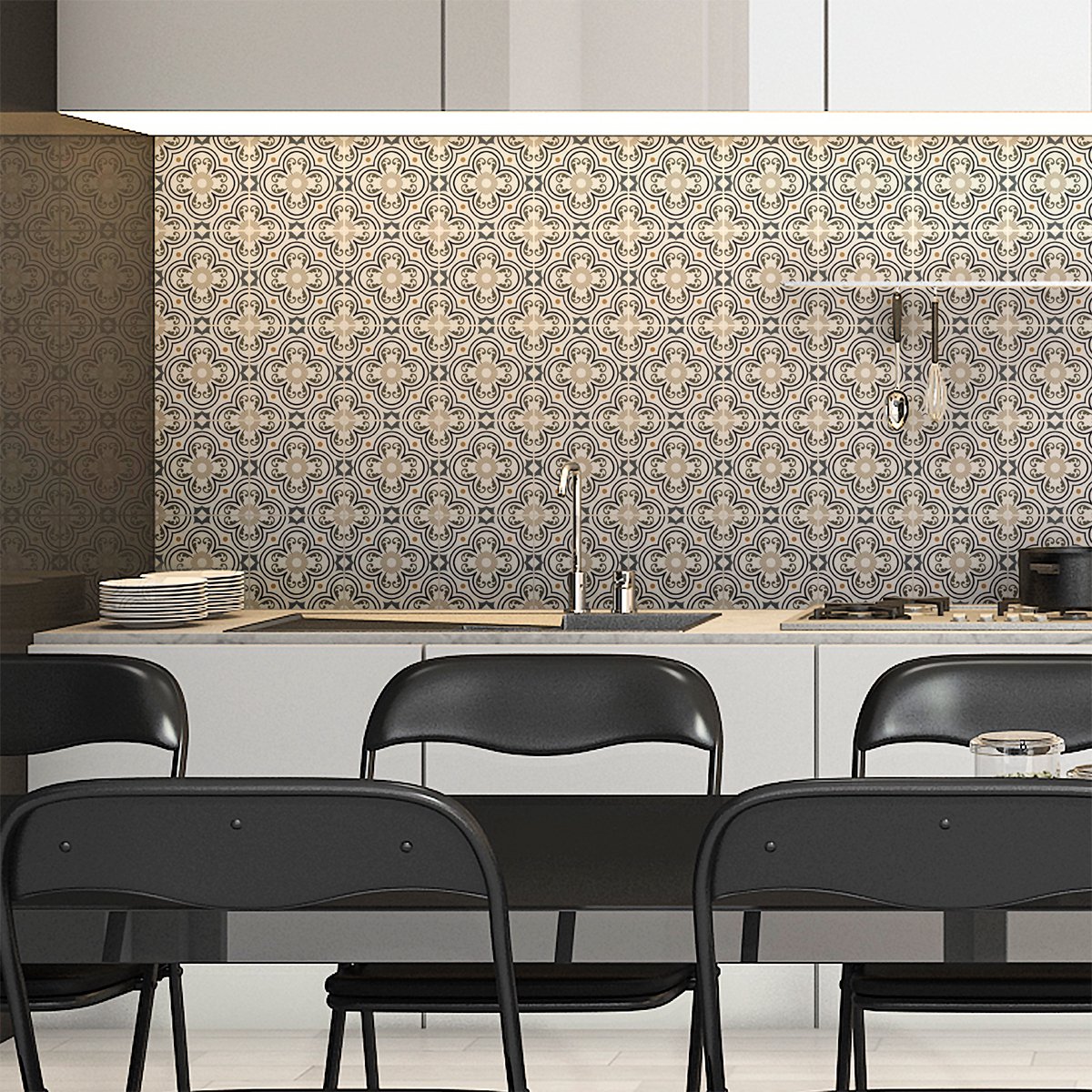Ambiance Sticker Zelfklevende tegelmuurstickers voor keuken en badkamer - 30 Jacinta Azulejo tegelstickers - 30 stickers 20x20cm Multi color