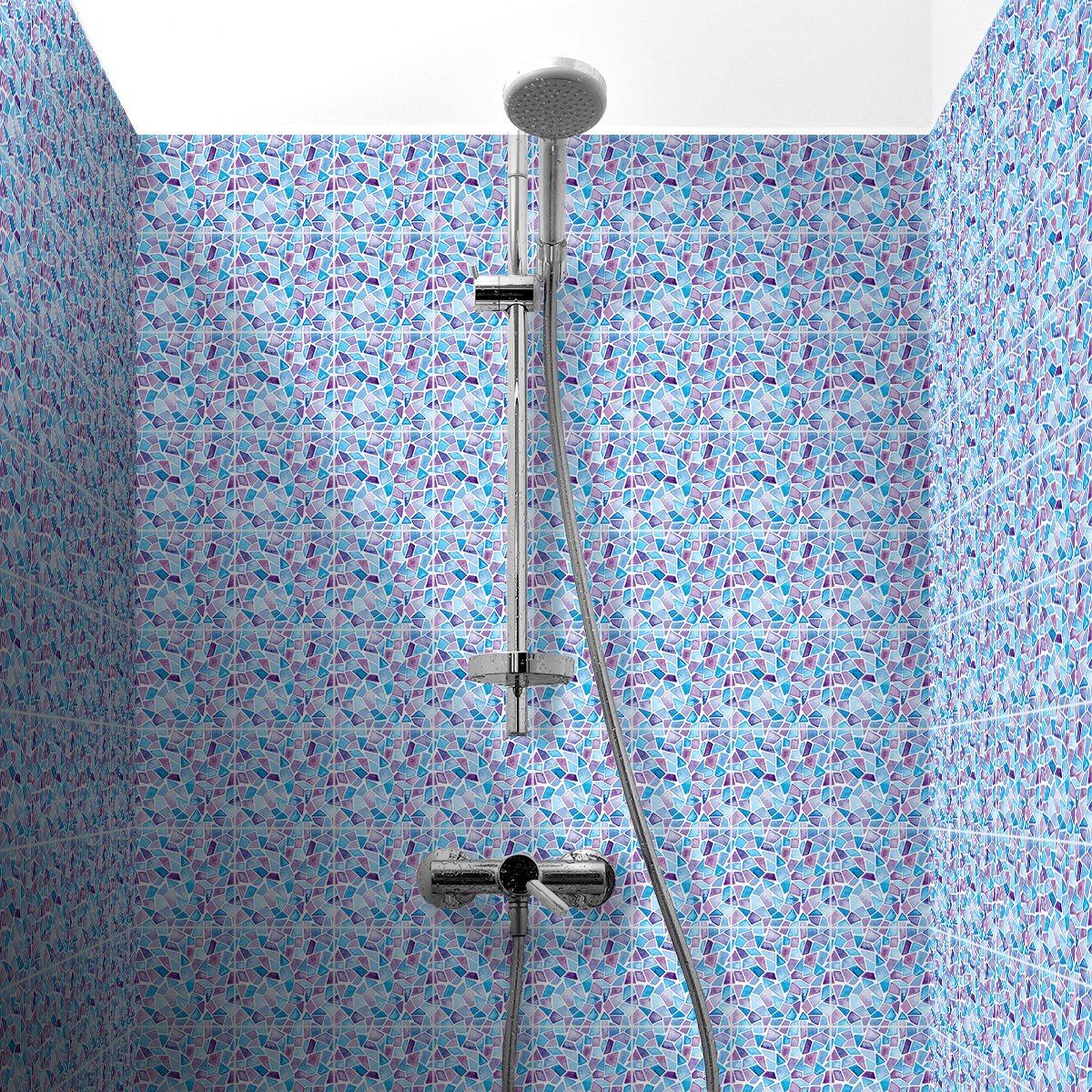 Ambiance Sticker Tegelstickers voor de muur in keuken en badkamer - 30 Valery Terrazzo cementtegelstickers - 30 stickers 10x10cm Multi color