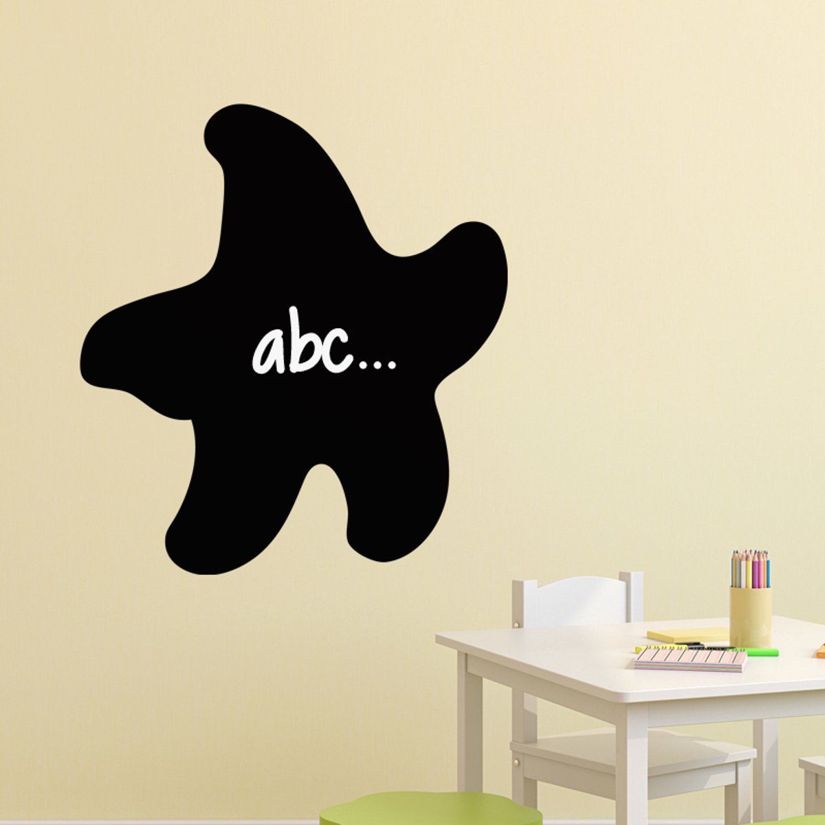 Ambiance Sticker Schoolbordsticker - uitwisbare zelfklevende muurstickers - KARIKATUUR VAN EEN ZEESTER - 100x90cm Multi color