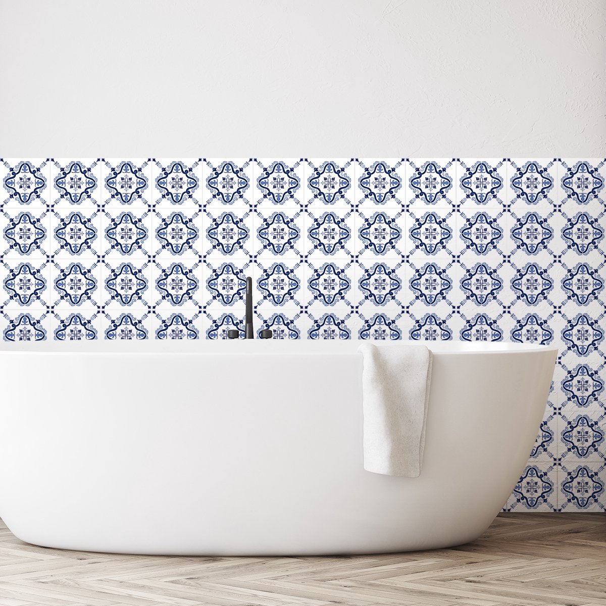 Ambiance Sticker Zelfklevende tegelmuurstickers voor keuken en badkamer - 60 EOLIA Azulejos cementtegelstickers - 60 stickers 15x15cm Multi color