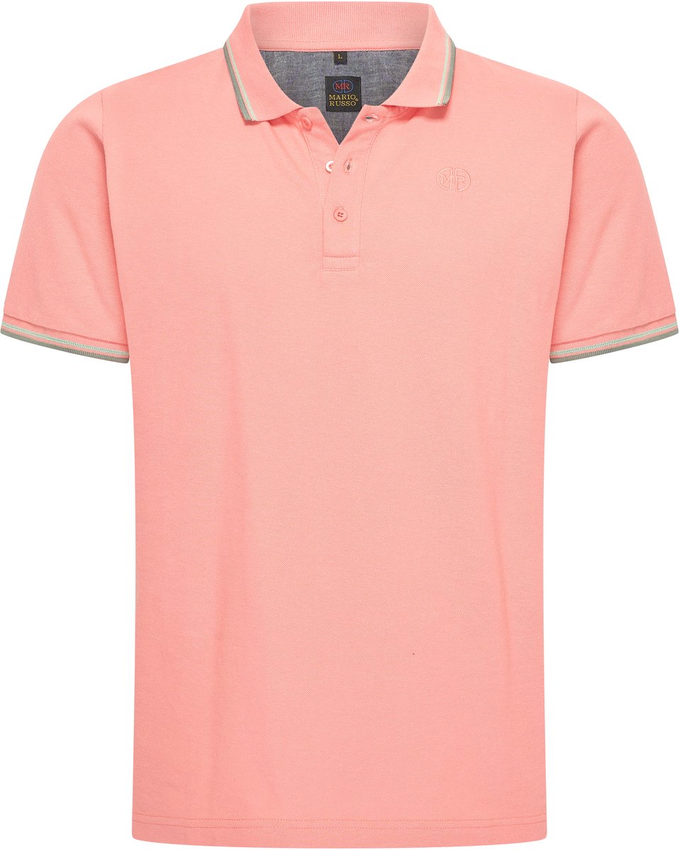 Mario Russo Polo shirt Edward - Polo Shirt Heren - Poloshirts heren - Katoen - Koraal Almond