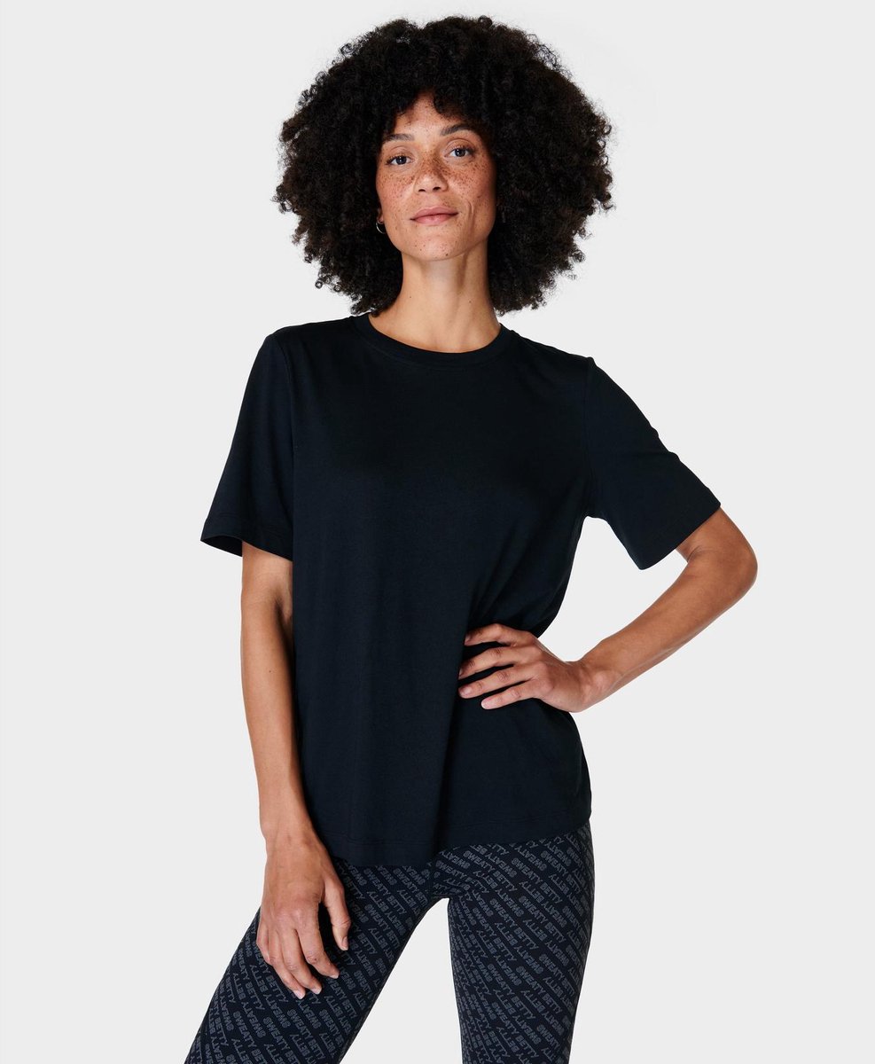 Sweaty Betty Essential Crew Neck T-Shirt ZWART - Maat L