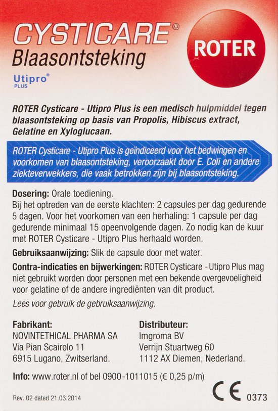 Roter Cysticare - Behandelkuur blaasontsteking - 15 tabletten