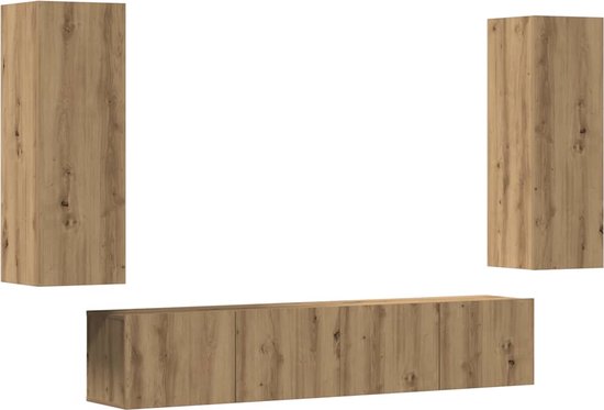 Stella Trading Garderobepaneel in Artisan eiken look grafiet