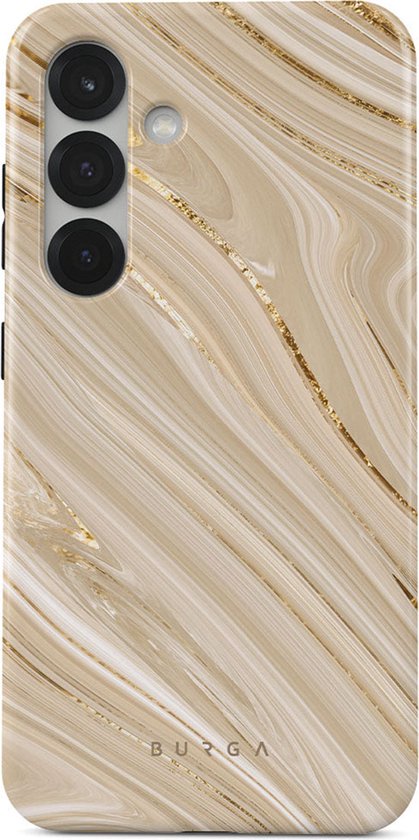 Coque Samsung Galaxy avec motif marbre beige et doré.