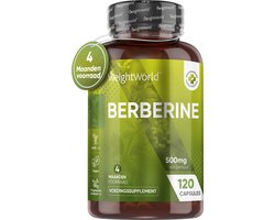 WeightWorld Berberine 500mg capsules - Zuurbes - 120 capsules voor 4 maanden - 95% HCL Berberine supplement WeightWorld Berberine 500mg capsules - Zuurbes - 120 capsules voor 4 maanden - 95% HCL Berberine supplement