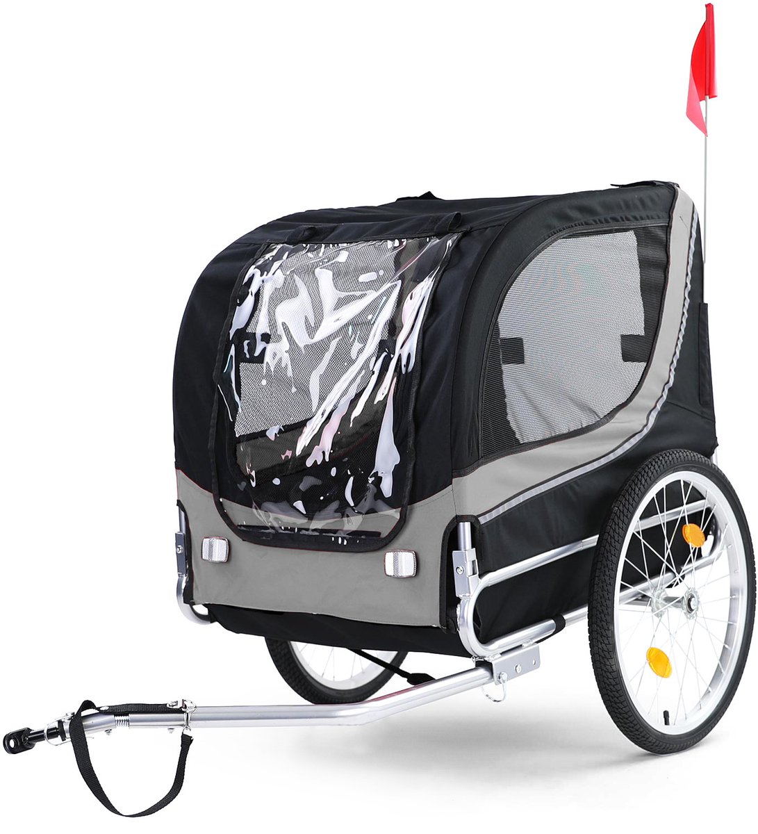 Hondenfietskar - Opvouwbaar - Zwart/Grijs - Voor Huisdieren tot 40 kg - Robuust Nylon Design